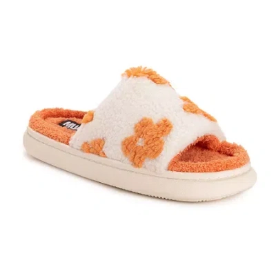 Muk Luks Marsai Slide Womens Memory Foam Slip-on Slippers In Orange
