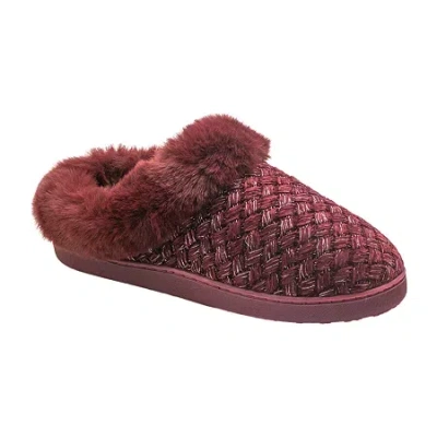 Cuddl Duds Chenille Womens Clog Slippers In Burgundy