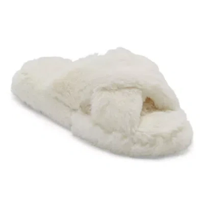 Mixit Criss Cross Womens Slip-on Slippers In White