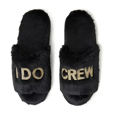 Dearfoams Lane Bridal Womens Memory Foam Slip-on Slippers In Black