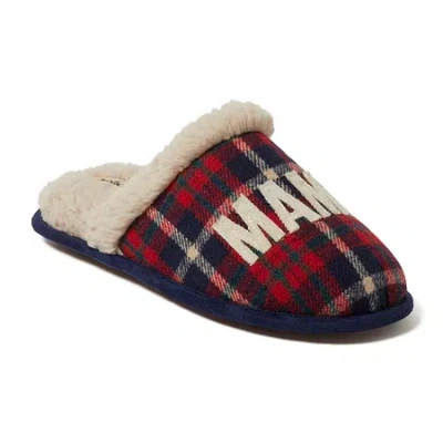 Dearfoams Mama Bear Plaid Scuff Womens Memory Foam Slip-on Slippers In Multi