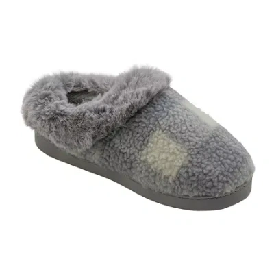 Cuddl Duds Buffalo Womens Memory Foam Clog Slippers In Gray
