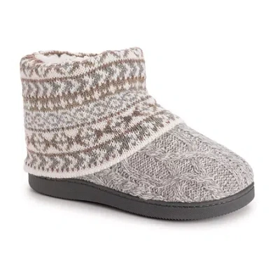 Muk Luks Womens Bootie Slippers In Gray