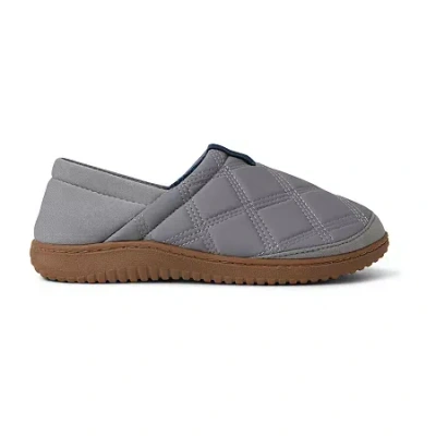 Dearfoams River Closed Back With Collapsible Heel Womens Memory Foam Slip-on Slippers In Gray