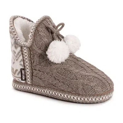 Muk Luks Amira Slipper Womens Memory Foam Slip-on Slippers In Brown