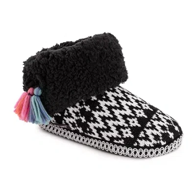Muk Luks Melinda Slipper Womens Memory Foam Slip-on Slippers In Black