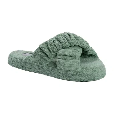 Muk Luks Maelle Womens Slip-on Slippers In Green