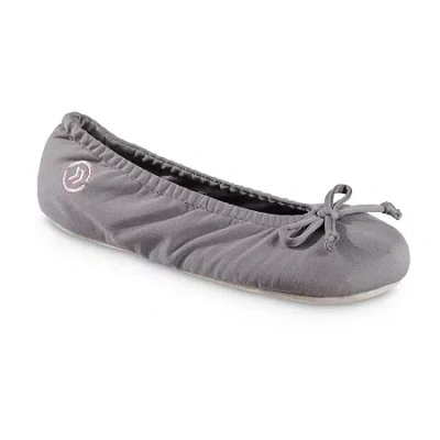 Isotoner Womens Ballerina Slippers In Gray