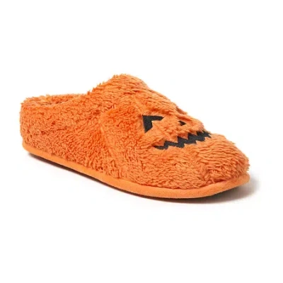 Dearfoams Jack O Lantern Unisex Adult Memory Foam Clog Slippers In Orange