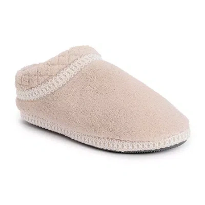 Muk Luks Rita Full Fit Washable Womens Memory Foam Slip-on Slippers In Neutral