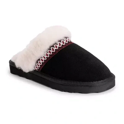 Muk Luks Womens Slip-on Slippers In Black