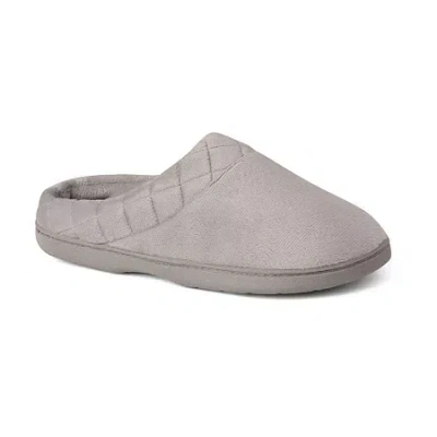 Dearfoams Darcy Velour Scuff Womens Memory Foam Clog Slippers In Gray