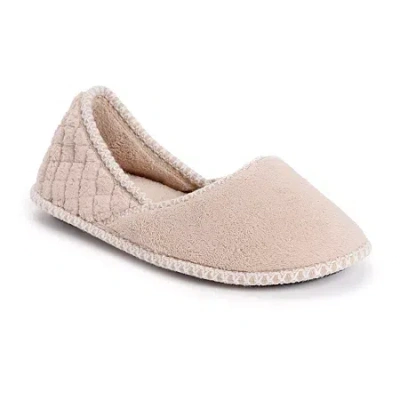 Muk Luks Beverly Womens Memory Foam Slip-on Slippers In Neutral