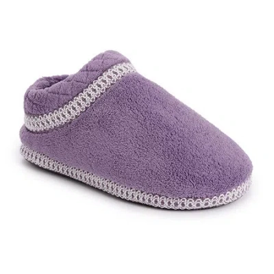 Muk Luks Rita Full Fit Washable Womens Memory Foam Slip-on Slippers In Purple