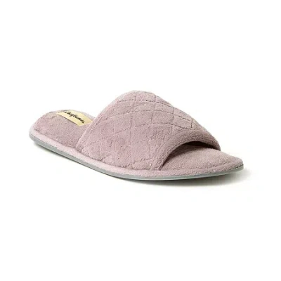 Dearfoams Beatrice Quilted Microfiber Terry Shower Slide Slipper In Pink