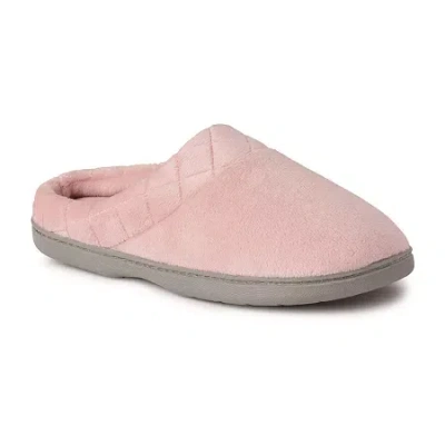 Dearfoams Darcy Velour Scuff Womens Memory Foam Clog Slippers In Pink