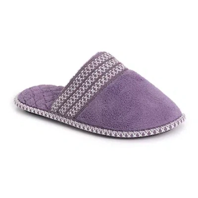 Muk Luks Cathy Scuff Womens Memory Foam Slip-on Slippers In Purple