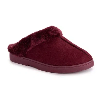 Muk Luks Womens Clog Slippers In Burgundy