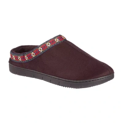 Isotoner Clara Recycled Microsuede Hoodback Womens Memory Foam Clog Slippers In Burgundy