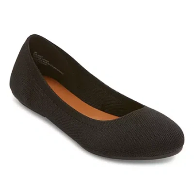 Mixit Callie Womens Round Ballet Flats In Black