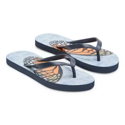 Mixit Womens Print Flip-flops In Blue