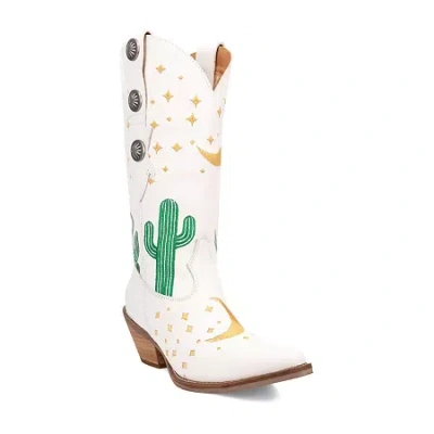 Dingo Womens Pachita Leather Stacked Heel Cowboy Boots In Multi