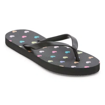 Mixit Womens Print Flip-flops In Black