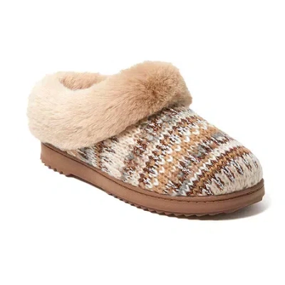 Dearfoams Hannah Festive Knit Womens Memory Foam Clog Slippers In Multi