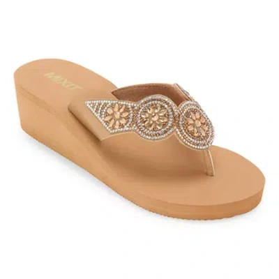 Mixit Womens 5 Disc Wedge Sandals In Brown