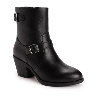 Muk Luks Womens Yellowstone Yeats Block Heel Booties In Black