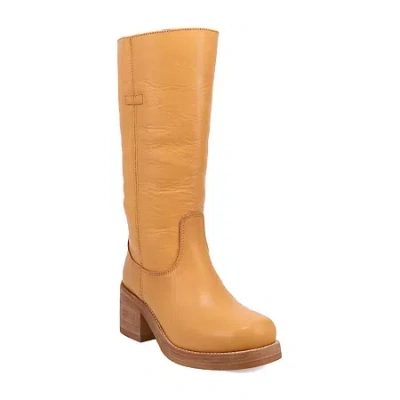 Dingo Womens Vagabond Stacked Heel Cowboy Boots In Yellow