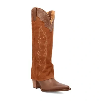 Dingo Womens Wild Fire Block Heel Cowboy Boots In Brown