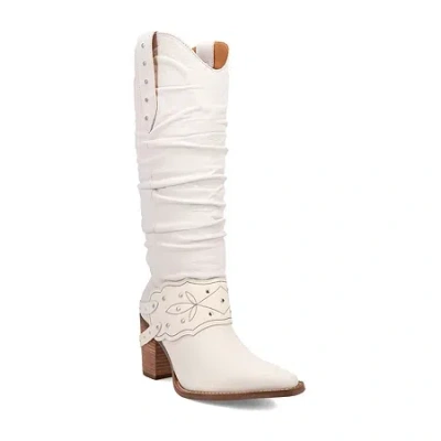 Dingo Grit N' Grace Pointed Toe Western Boot In White