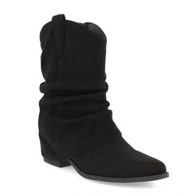 Mia Girl Womens Tawny Block Heel Cowboy Boots In Black