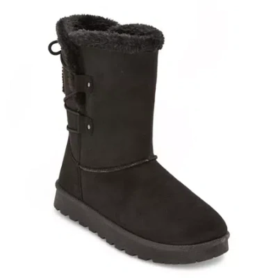 Pop Womens Melodius Flat Heel Winter Boots In Black