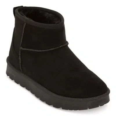 Pop Womens Rhemmy Flat Heel Winter Boots In Black