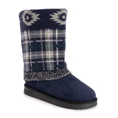 Muk Luks Womens Cheryl Boot Flat Heel Booties In Blue