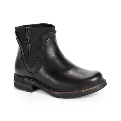 Muk Luks Womens Spike Chicago Stacked Heel Winter Boots In Black