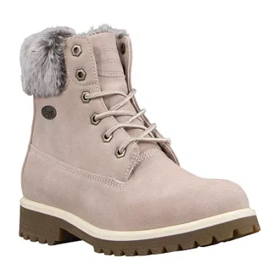 Lugz Womens Convoy Fur Block Heel Lace Up Boots In Multi