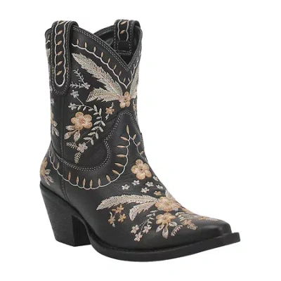 Dingo Womens Primrose Stacked Heel Cowboy Boots In Black