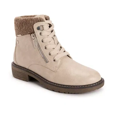 Muk Luks Womens Garland Georgia Stacked Heel Dress Boots In Neutral