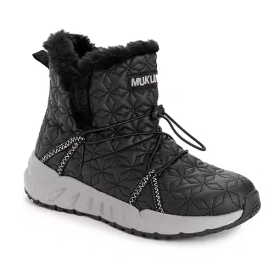 Muk Luks Womens Jasmine Jade Flat Heel Winter Boots In Black