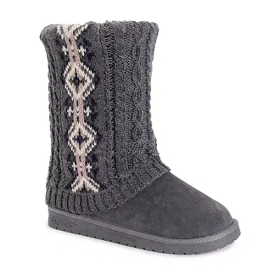 Muk Luks Womens Cheryl Flat Heel Dress Boots In Gray