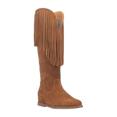 Dingo Womens Hassie Flat Heel Cowboy Boots In Brown
