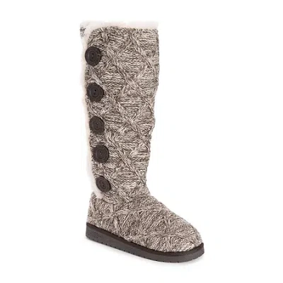 Muk Luks Womens Malena Flat Heel Slouch Boots In Brown