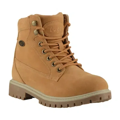 Lugz Womens Mantle Hi Flat Heel Lace Up Boots In Brown