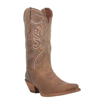 Dan Post Womens Karmel Stacked Heel Cowboy Boots In Brown