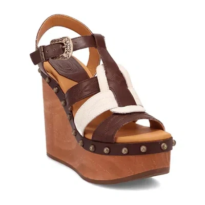 Dingo Cosmo Slingback Platform Wedge Sandal In Brown