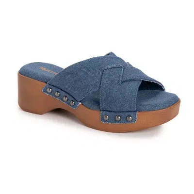 Muk Luks Womens Cadence Wedge Sandals In Blue