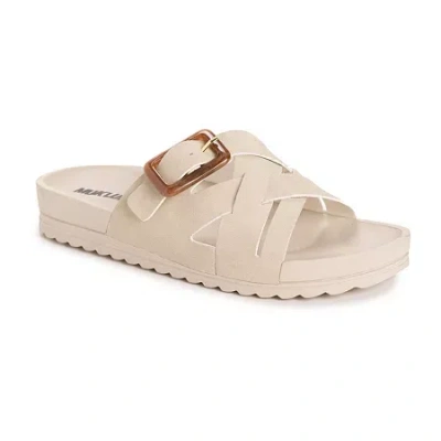 Muk Luks Womens Grand Shayna Criss Cross Strap Flat Sandals In Neutral